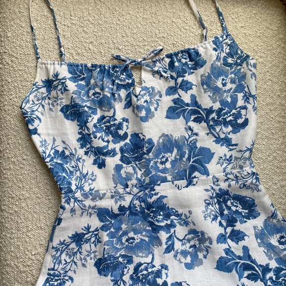 Reformation Violaine Olympia linen print mini dress size 0 - Picture 2 of 16